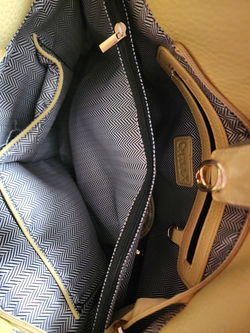 CHILLX by Le Miel Yellow Faux Leather Satchel Tote Crossbody Bag NWT - Picture 8 of 11